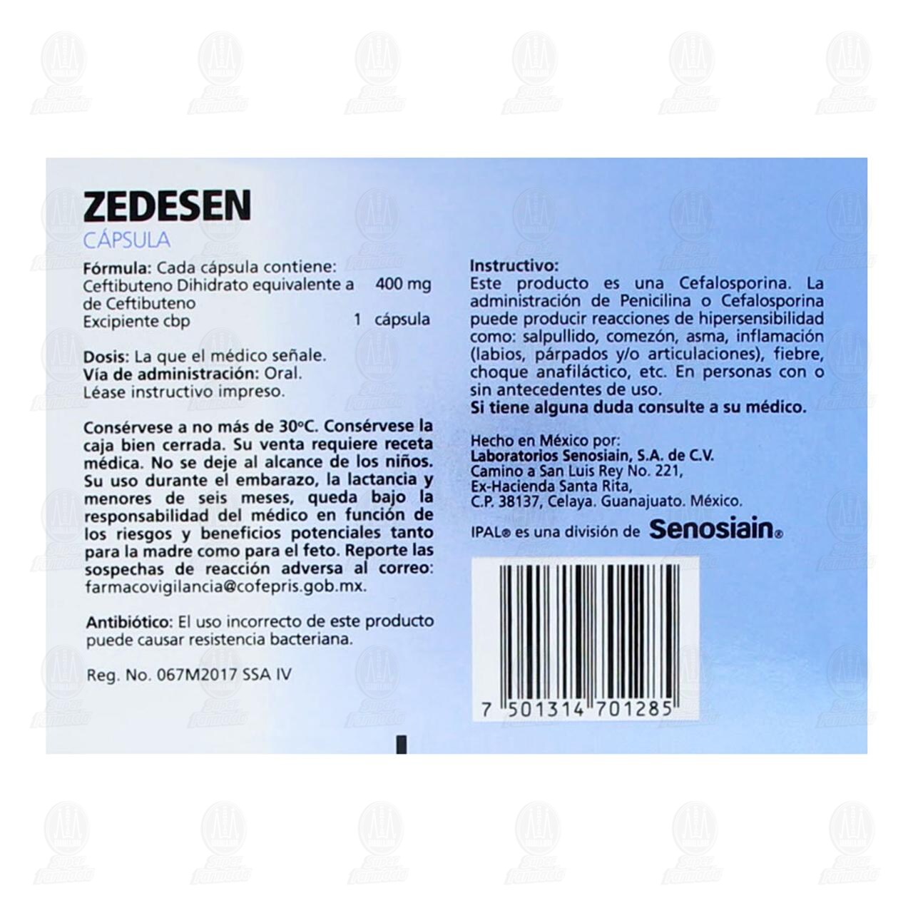 Zedesen 400 mg, 10 C&aacute;psulas. image number 2