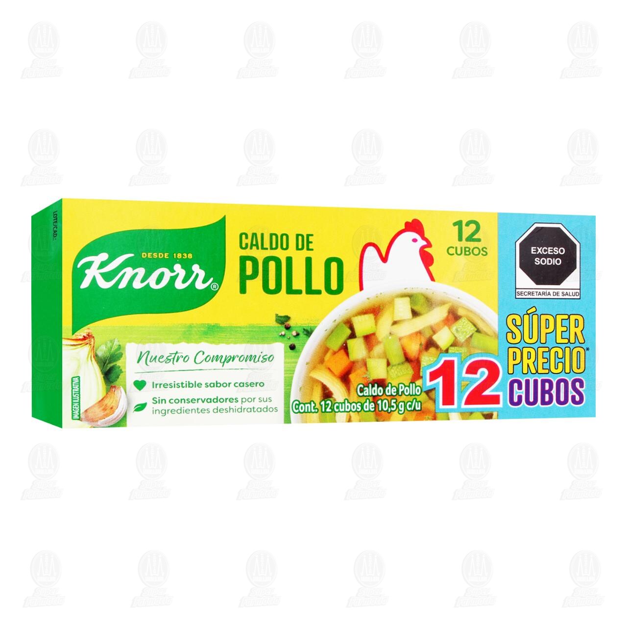 Caldo de Pollo Knorr en Cubos, 12 pzas.