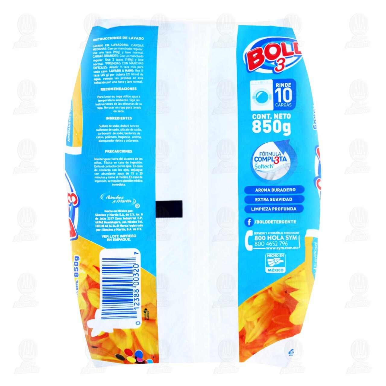 Detergente en Polvo Bold 3 Quita Manchas, 850 gr. image number 1