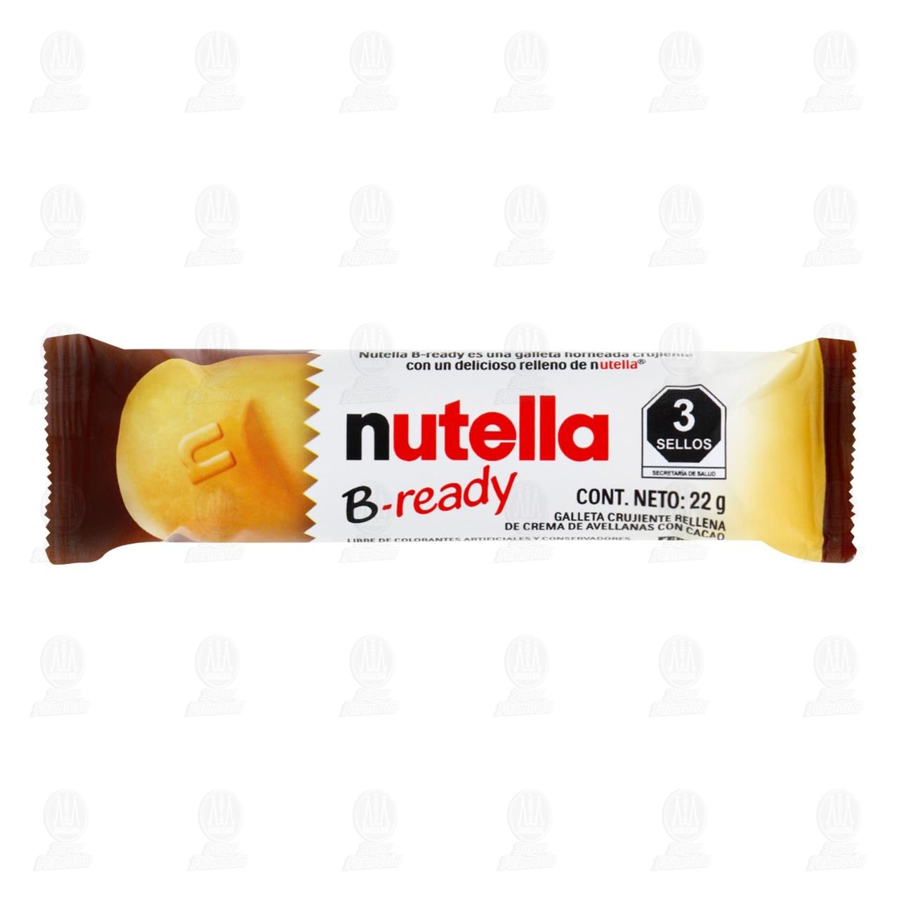 Imagen para Crema de Avellanas Nutella B-ready Galleta Crujiente Rellena de crema de Avellanas con Cacao, 22 gr.