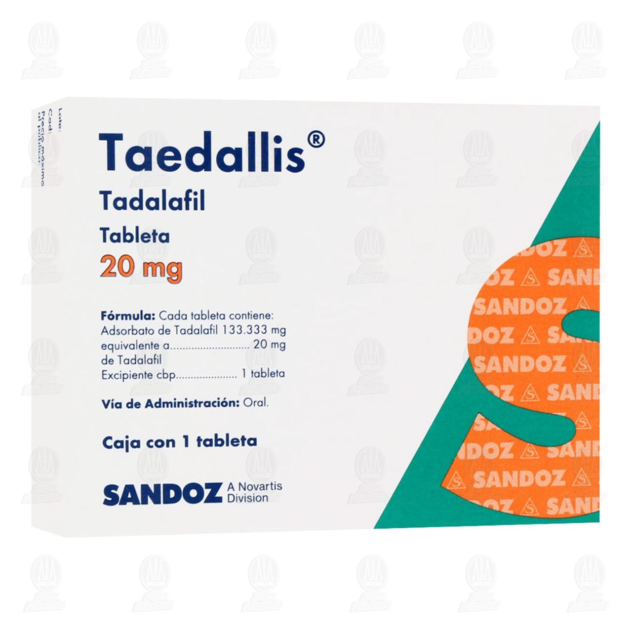 Taedallis 20 mg, 1 Tableta. image number 0