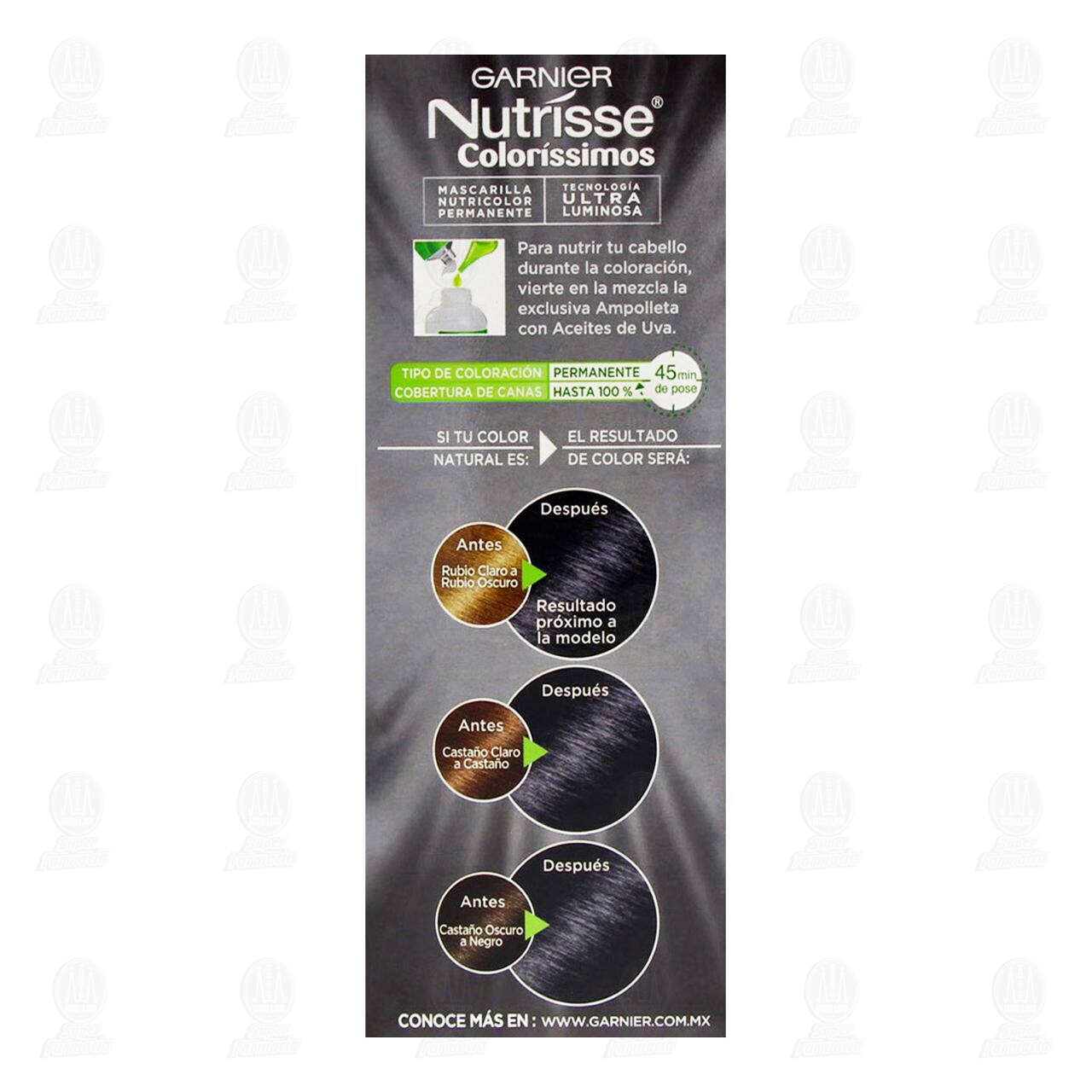 Tinte Garnier Nutrisse Color&iacute;ssimos Color Negro Magn&eacute;tico (110), 1 pz. image number 2