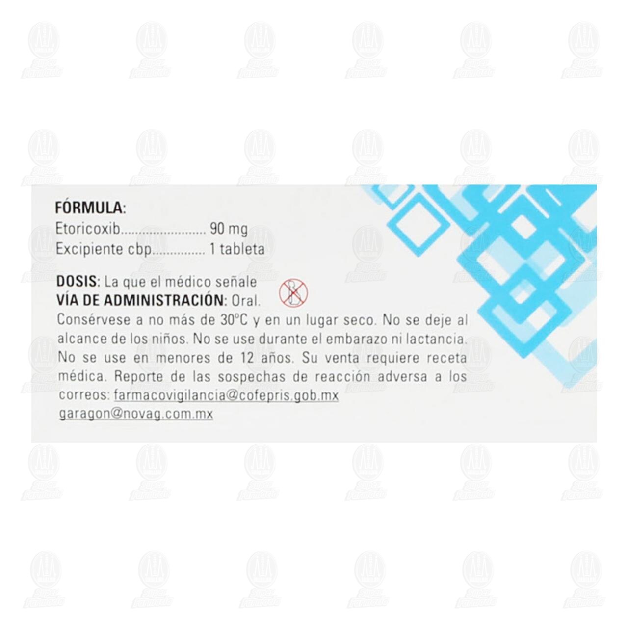 Etoricoxib 90 mg, 7 Tabletas Pharmalife. image number 2