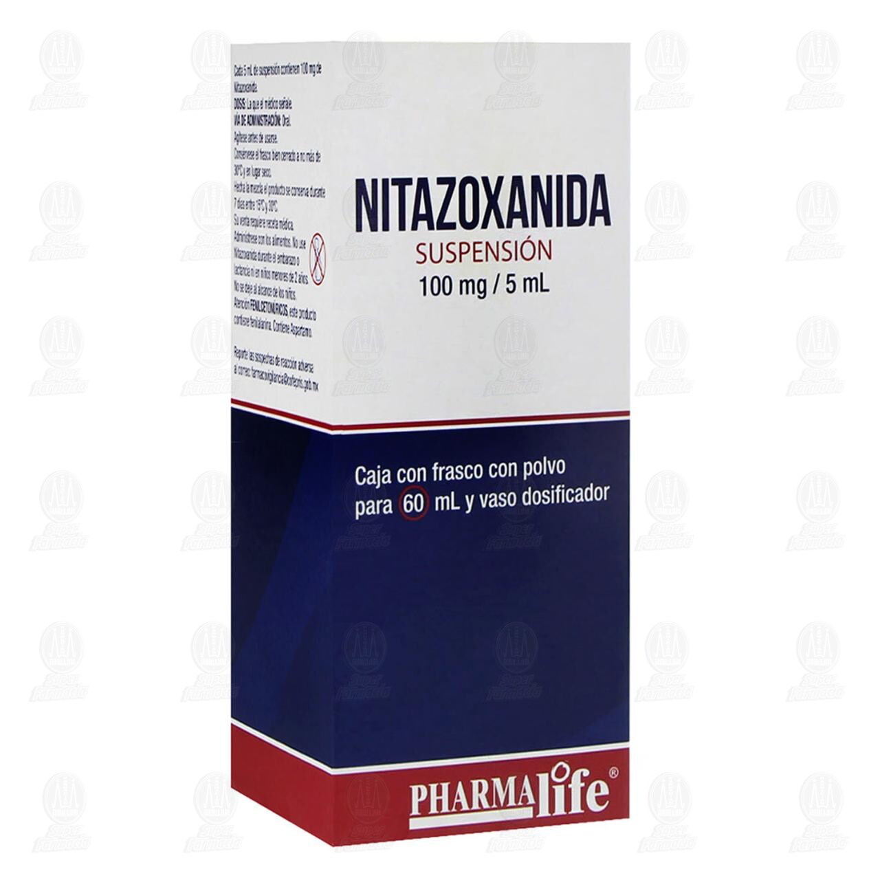 Nitazoxanida 100mg/5ml Suspensión, 60 ml Pharmalife. image number 0