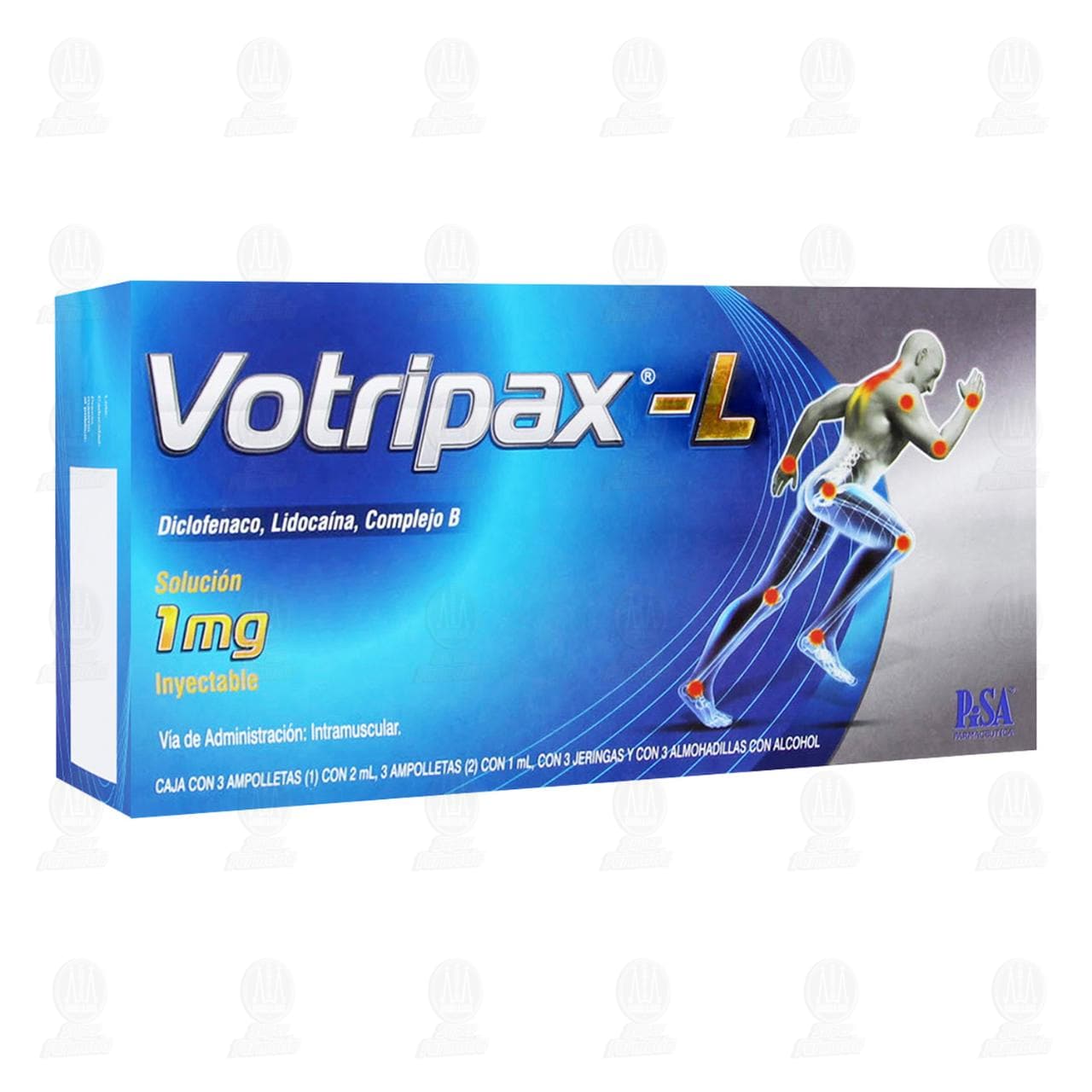Imagen para Votripax-L 1mg 3 Ampolletas, Jeringas y Almohadillas con Alcohol