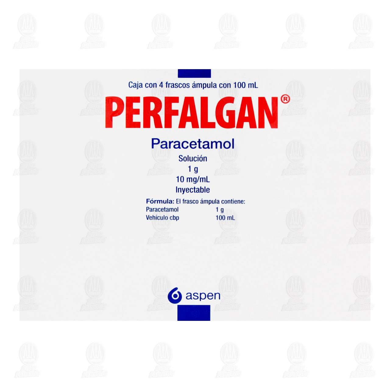 Perfalgan 1 gr Soluci&oacute;n Inyectable, 4 &Aacute;mpulas. image number 1