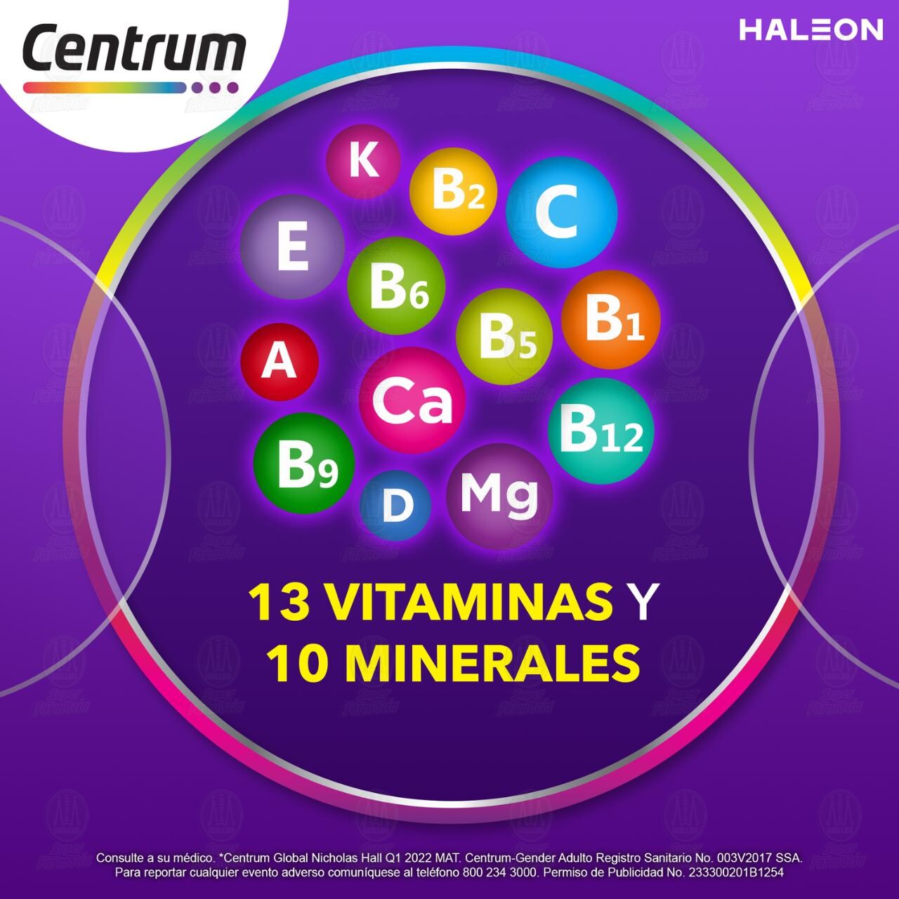 Centrum Gender Adulto para Mujer Multivitam&iacute;nico con Vitaminas C, E, Calcio, Hierro y Retinol, 60 Tabletas. image number 3