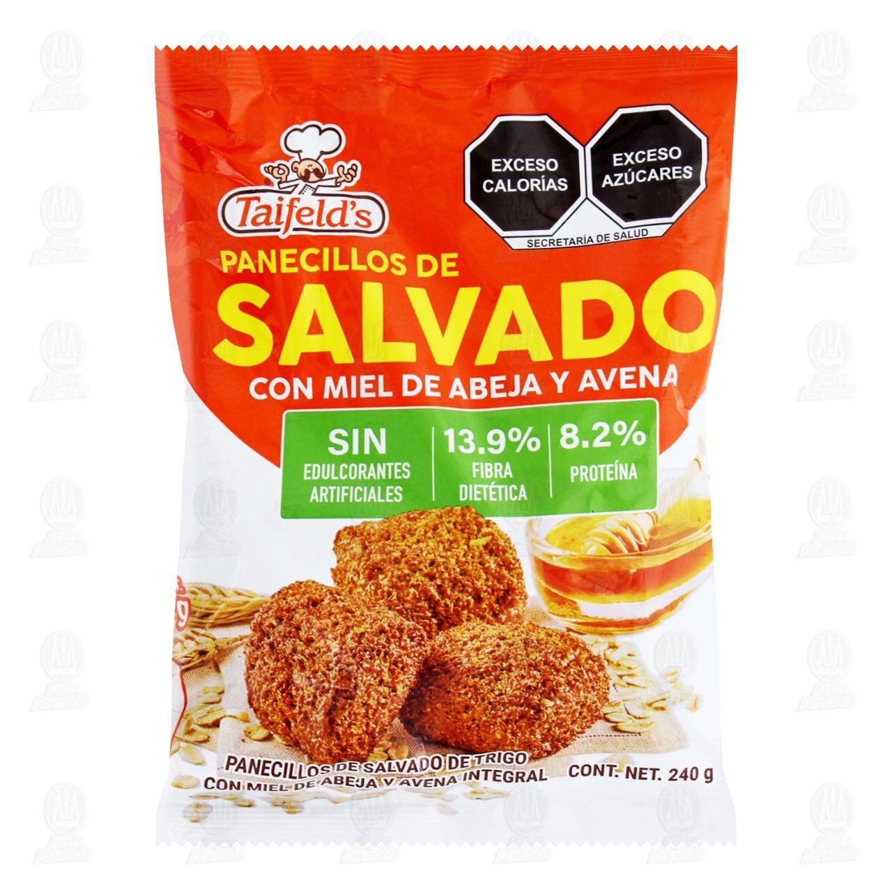 Panecillos de Salvado Taifeld's con Miel de Abejas y Avena, 240 gr. image number 0