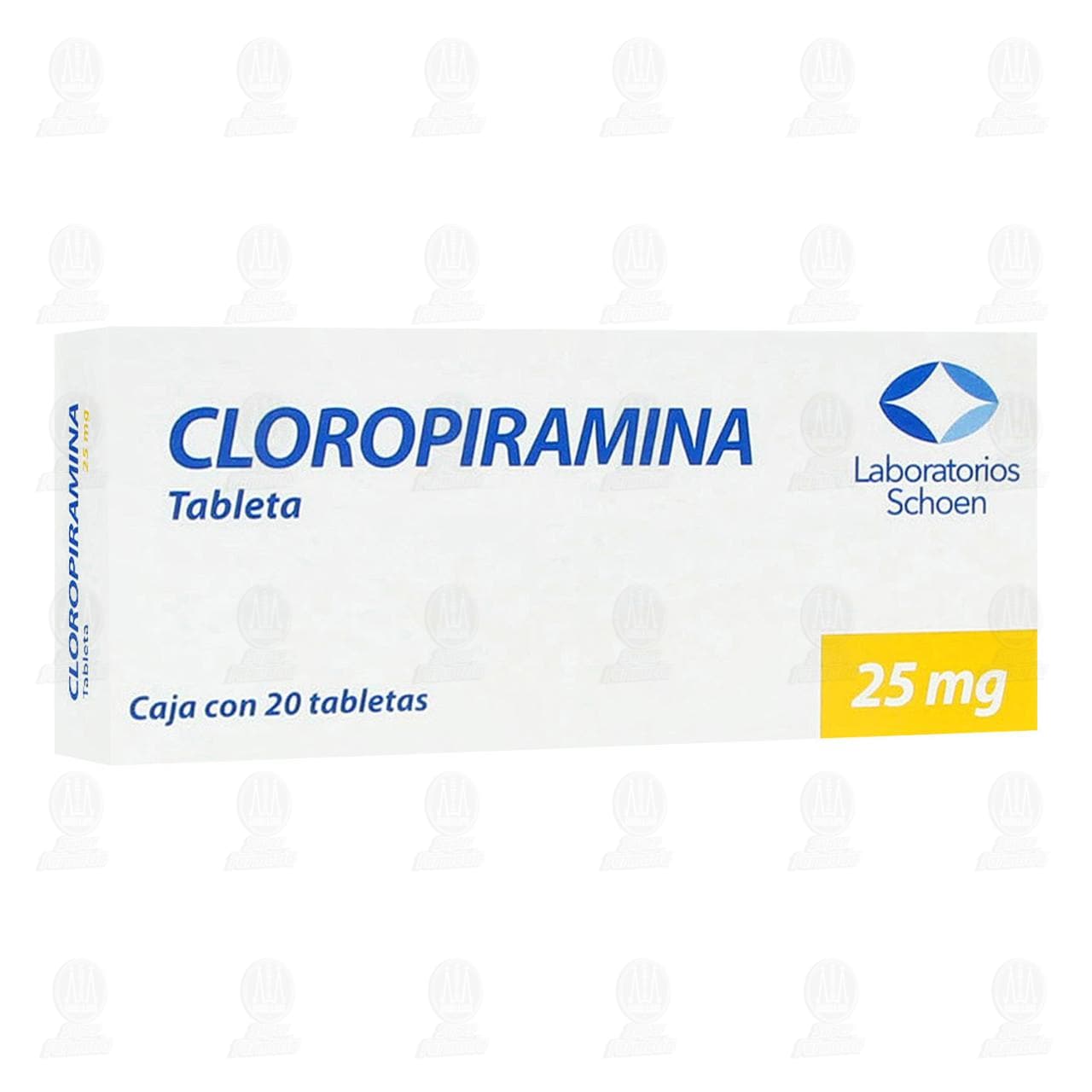 Cloropiramina 25 mg, 20 Tabletas. image number 0