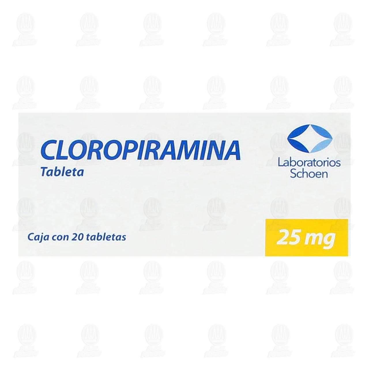 Cloropiramina 25 mg, 20 Tabletas. image number 1