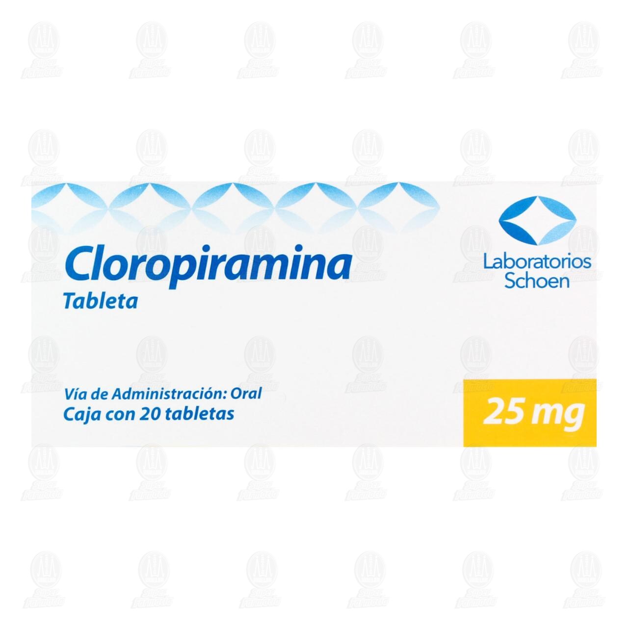Cloropiramina 25 mg, 20 Tabletas. image number 1