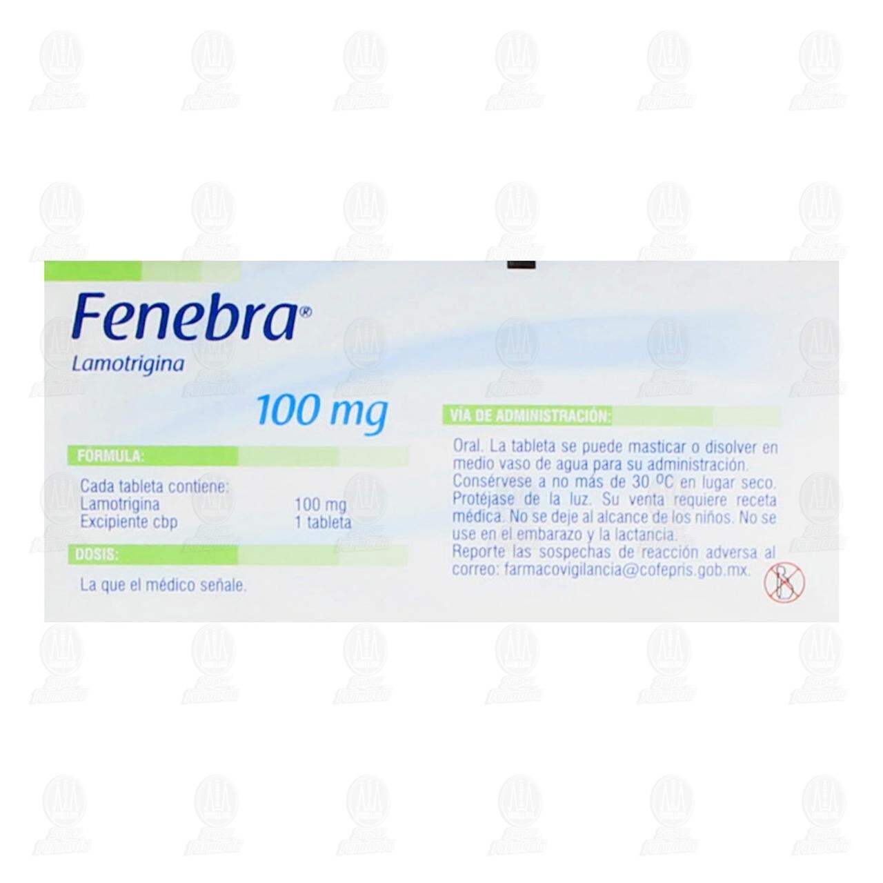 Fenebra 100 mg, 28 Tabletas. image number 2
