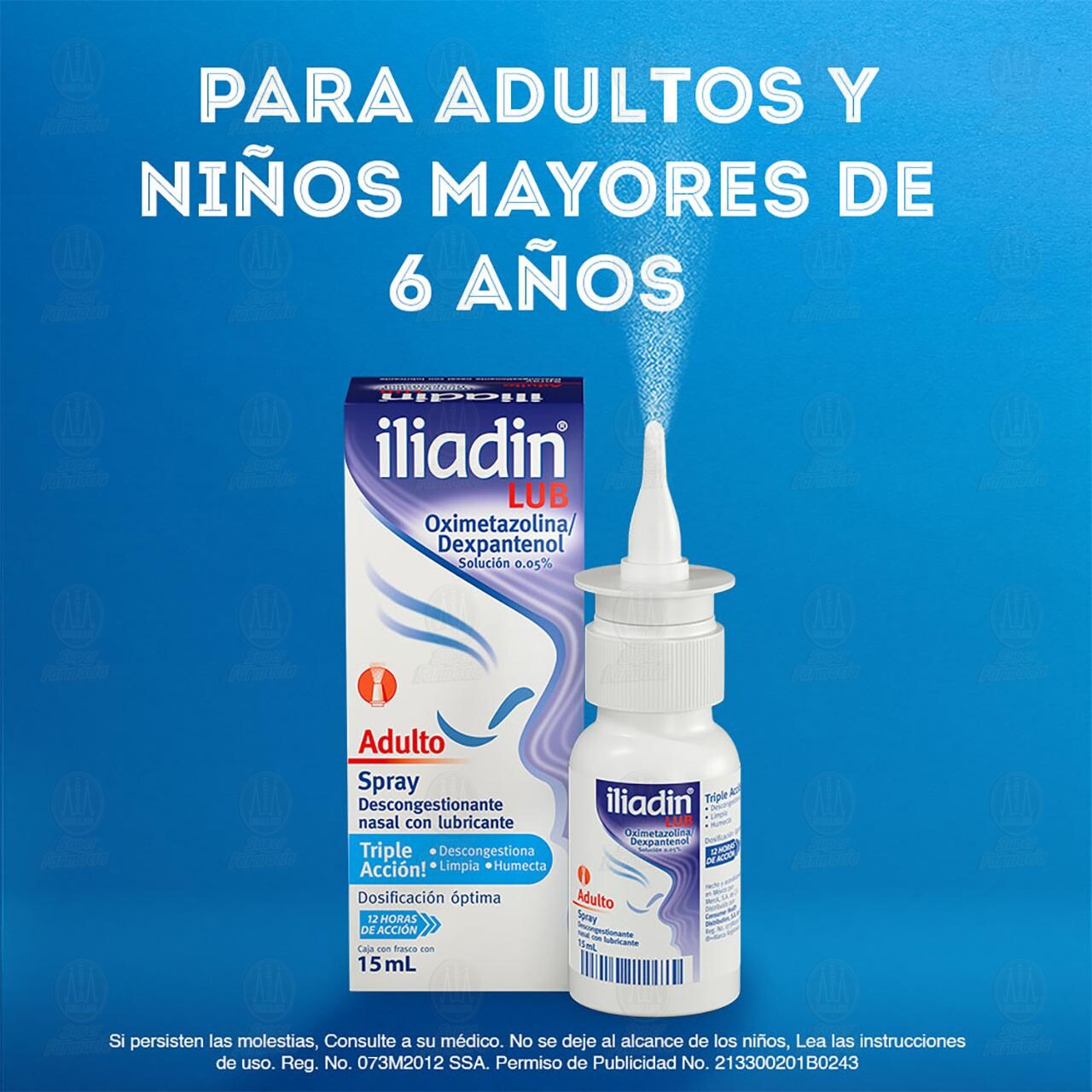 Iliadin Lub Adulto Descongestionante Nasal, 0.05% 15 ml. image number 2