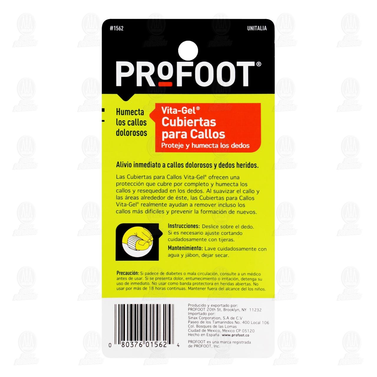 Cubiertas para Callos Profoot Vita-Gel Protege y Humecta los Dedos, 3 pzas. image number 1