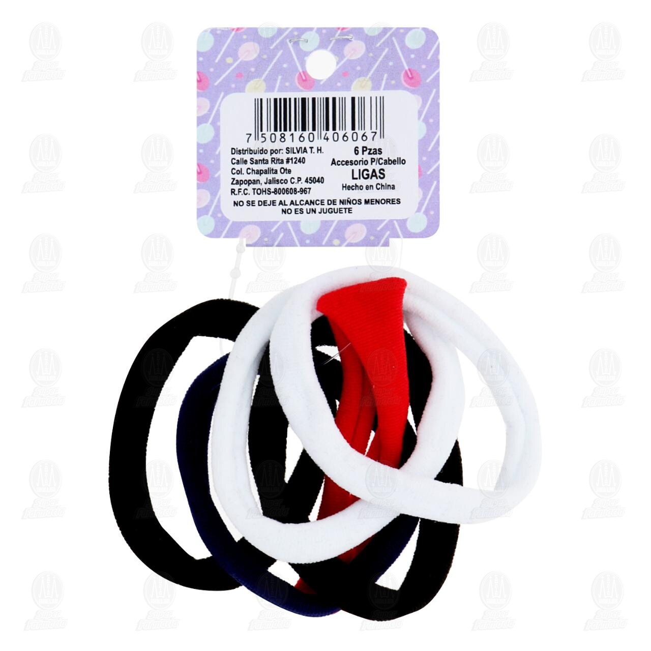 Accesorios para Cabello Chivix Ligas Distintos Colores, 6 pzas. image number 1