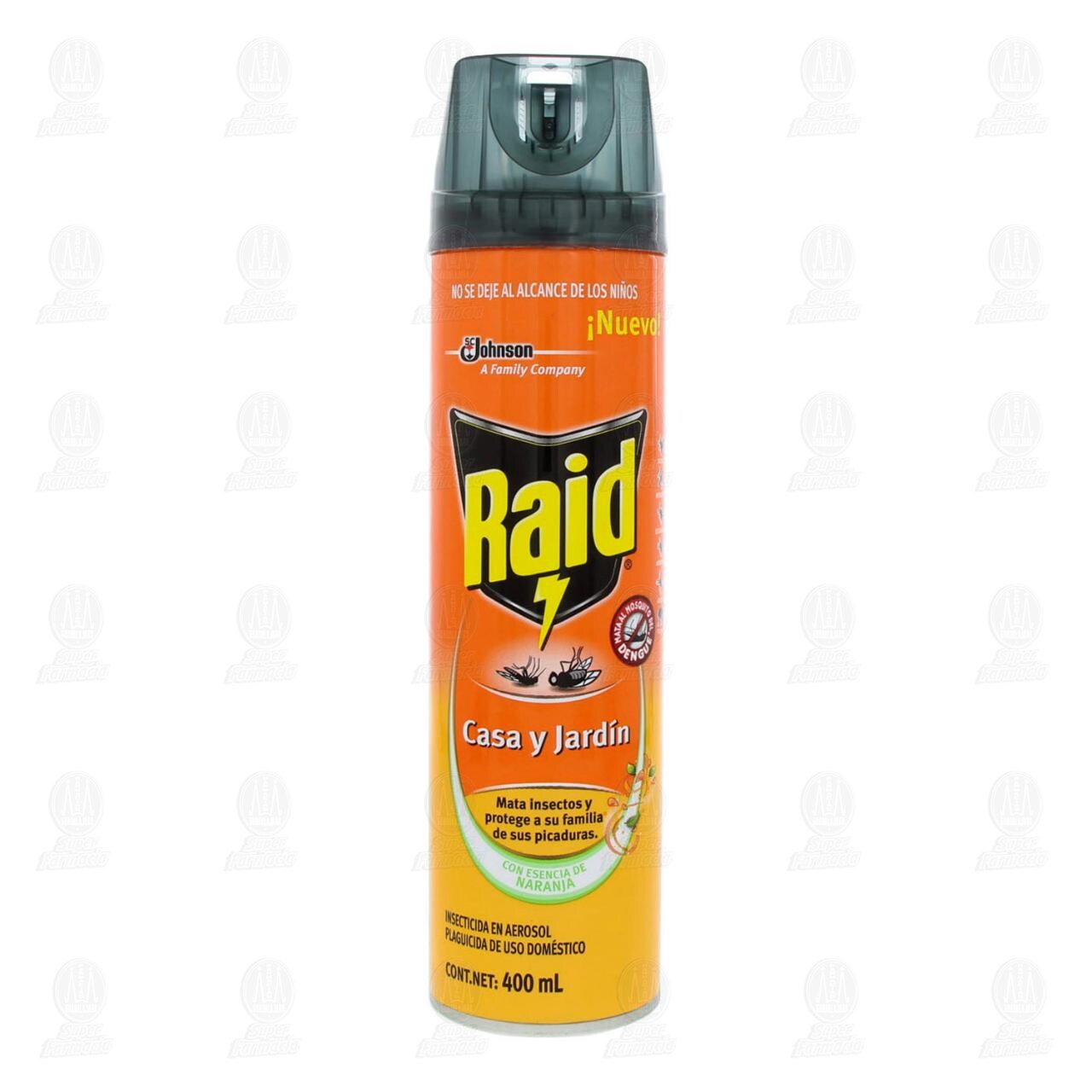 Insecticida Raid Casa y Jardín en Aerosol Esencia de Naranja Uso Doméstico, 400 ml. image number 1