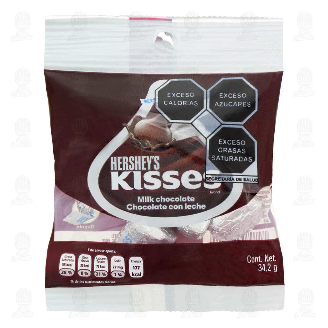 Chocolate Kisses de Hershey's con Leche, 34.2 gr.