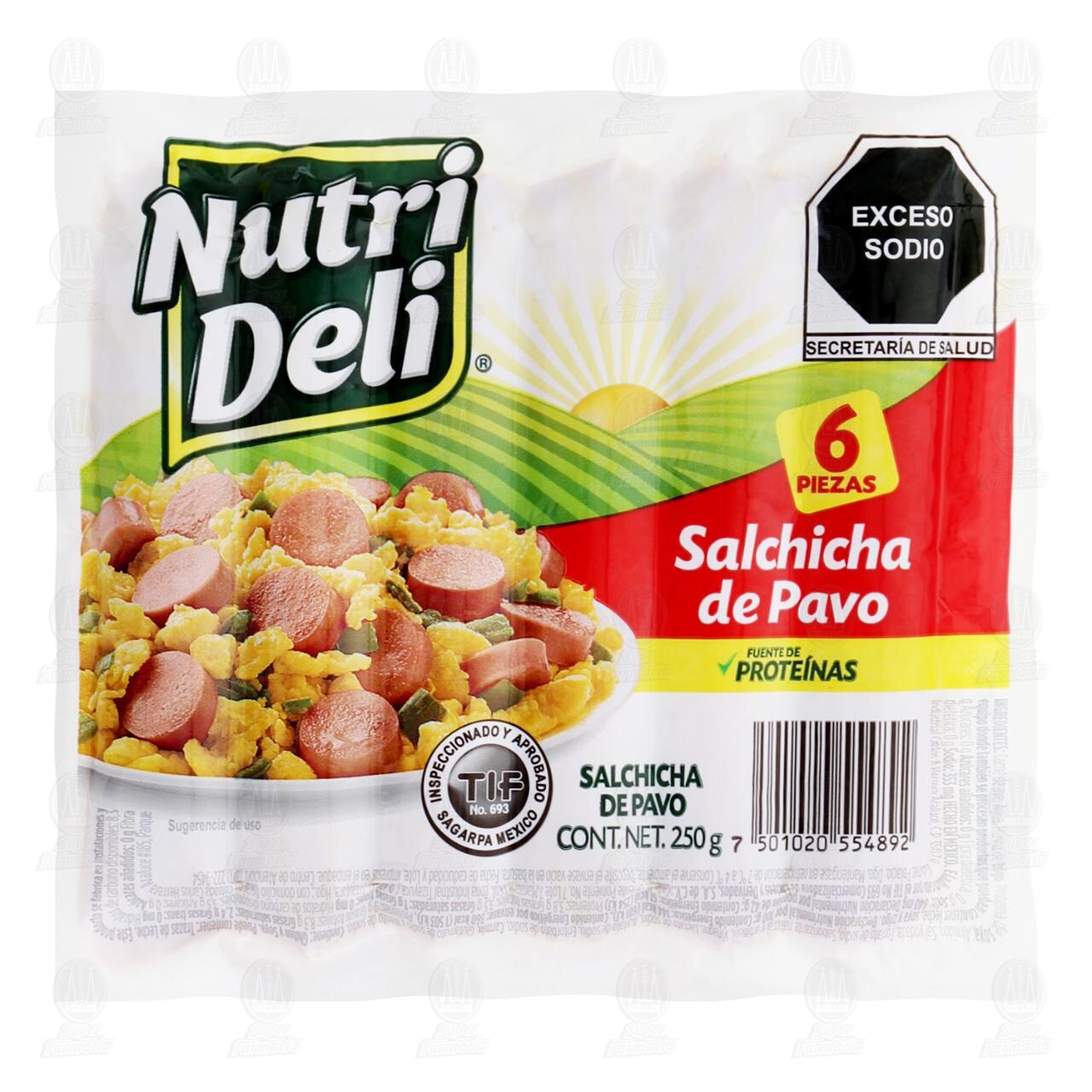 Salchicha Nutri Deli de Pavo, 250 gr.