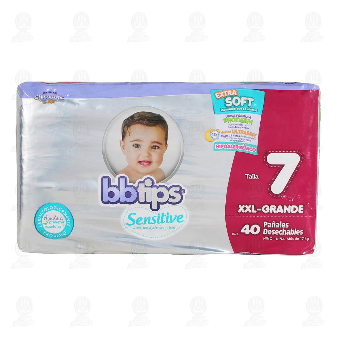 Pañales Bbtips Baby-Up talla 7 XX grande unisex 40 pzas