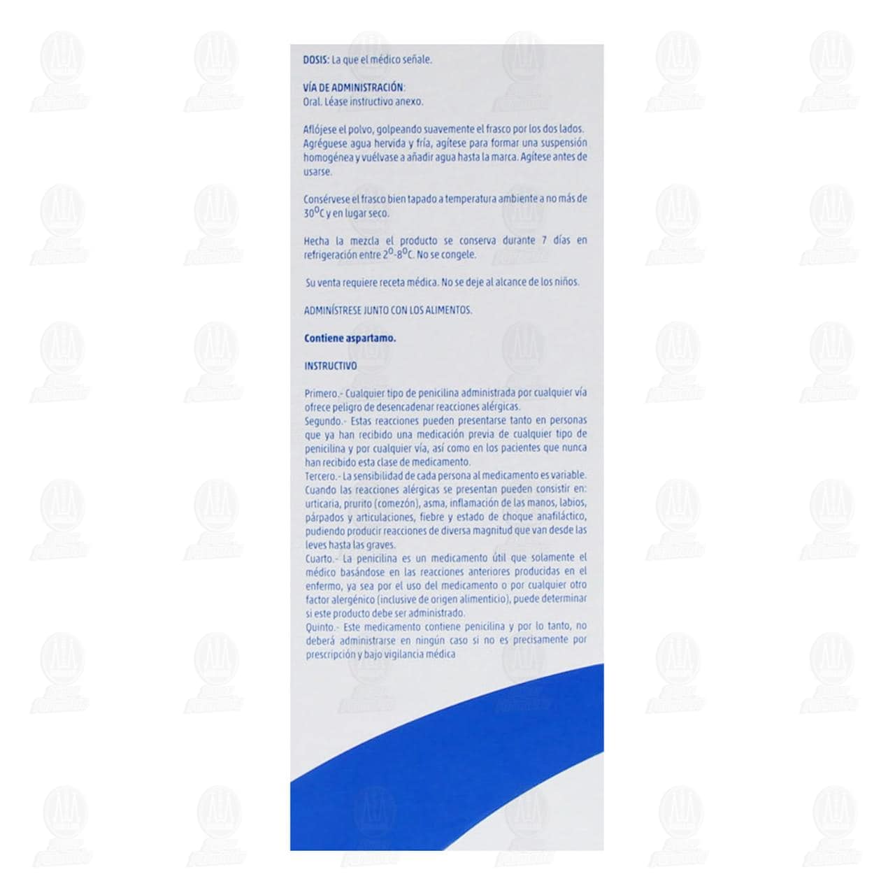 Amoxicilina, &Aacute;cido Clavul&aacute;nico 125mg/31.25mg/5ml, Suspensi&oacute;n Pedi&aacute;trica 60ml Pharmalife. image number 3