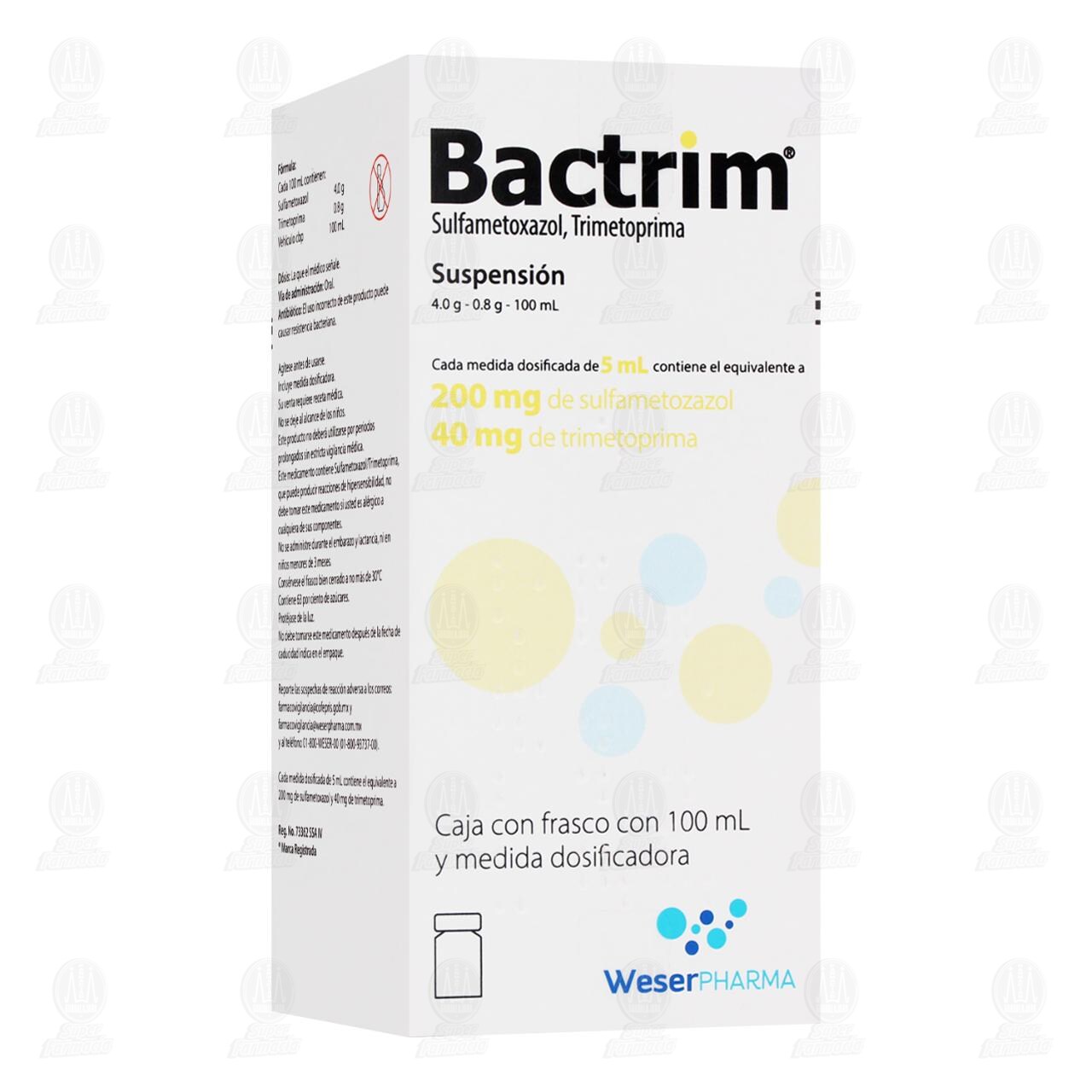 Bactrim 200mg/40mg/5ml, Suspensi&oacute;n 100 ml. image number 0