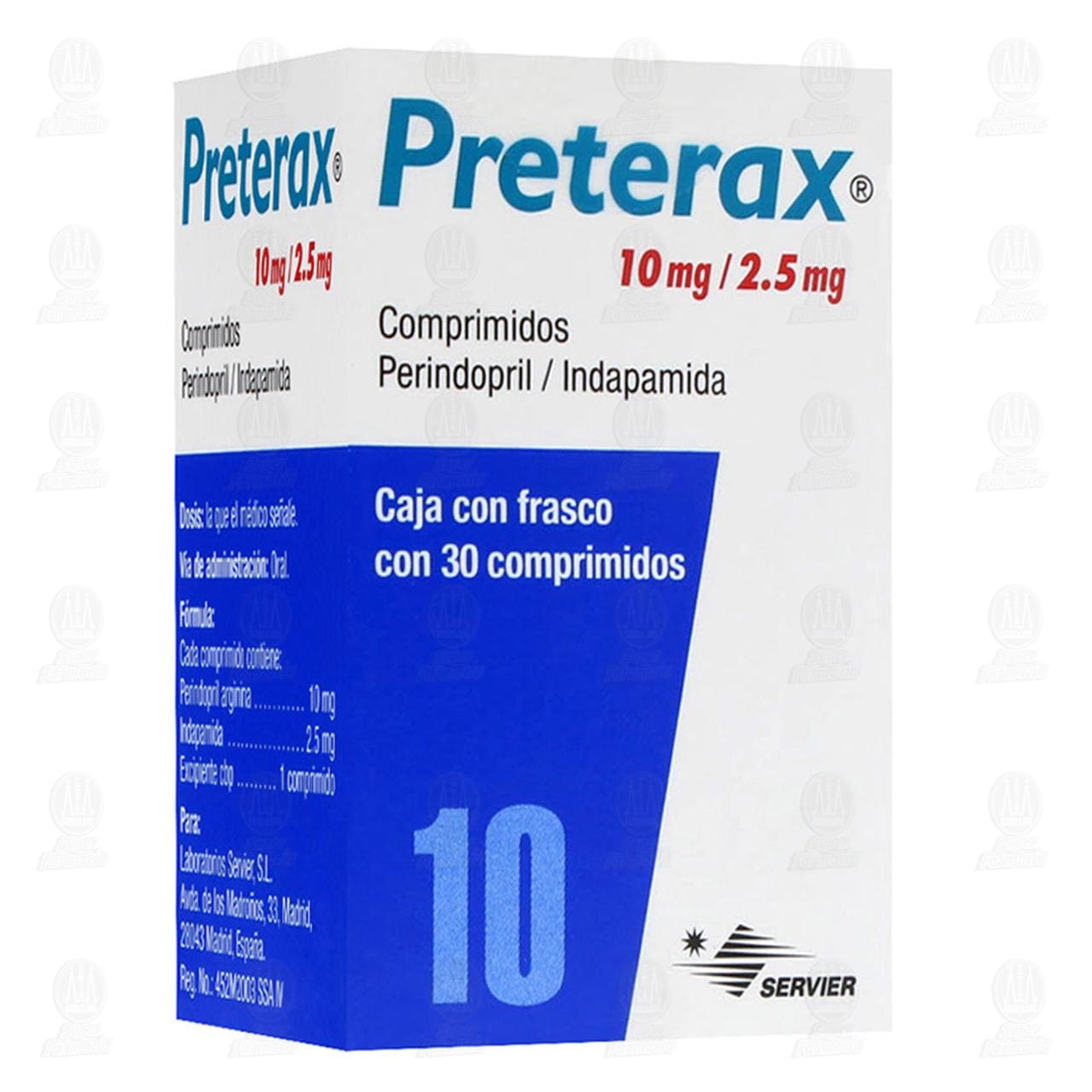Imagen para Preterax 10/2.5mg 30 Comprimidos Frasco