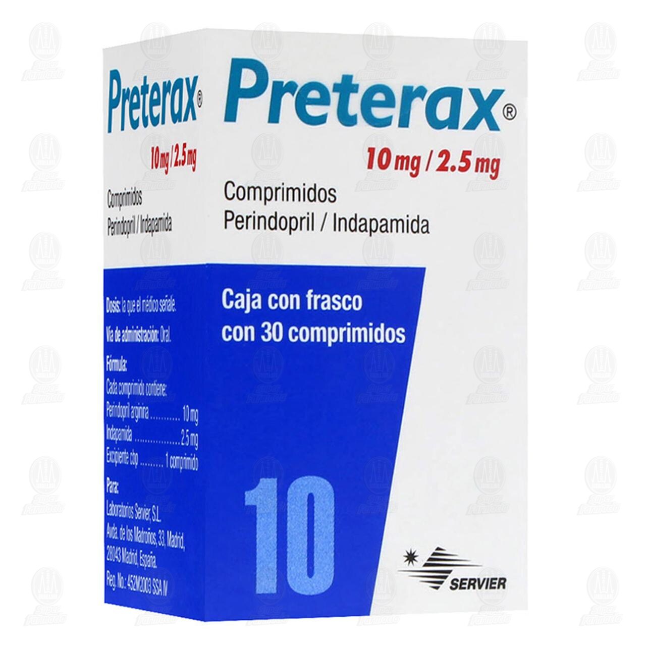 Preterax 10mg/2.5mg, 30 Comprimidos. image number 0