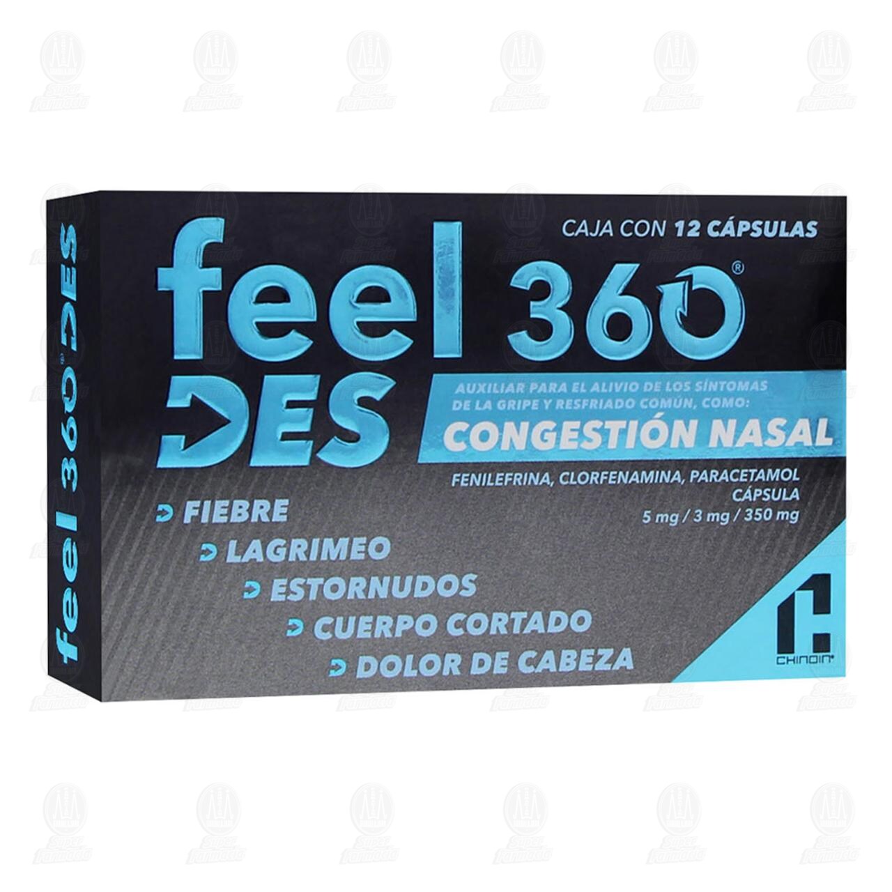 Feel 360 Congestión Nasal, 12 Cápsulas.