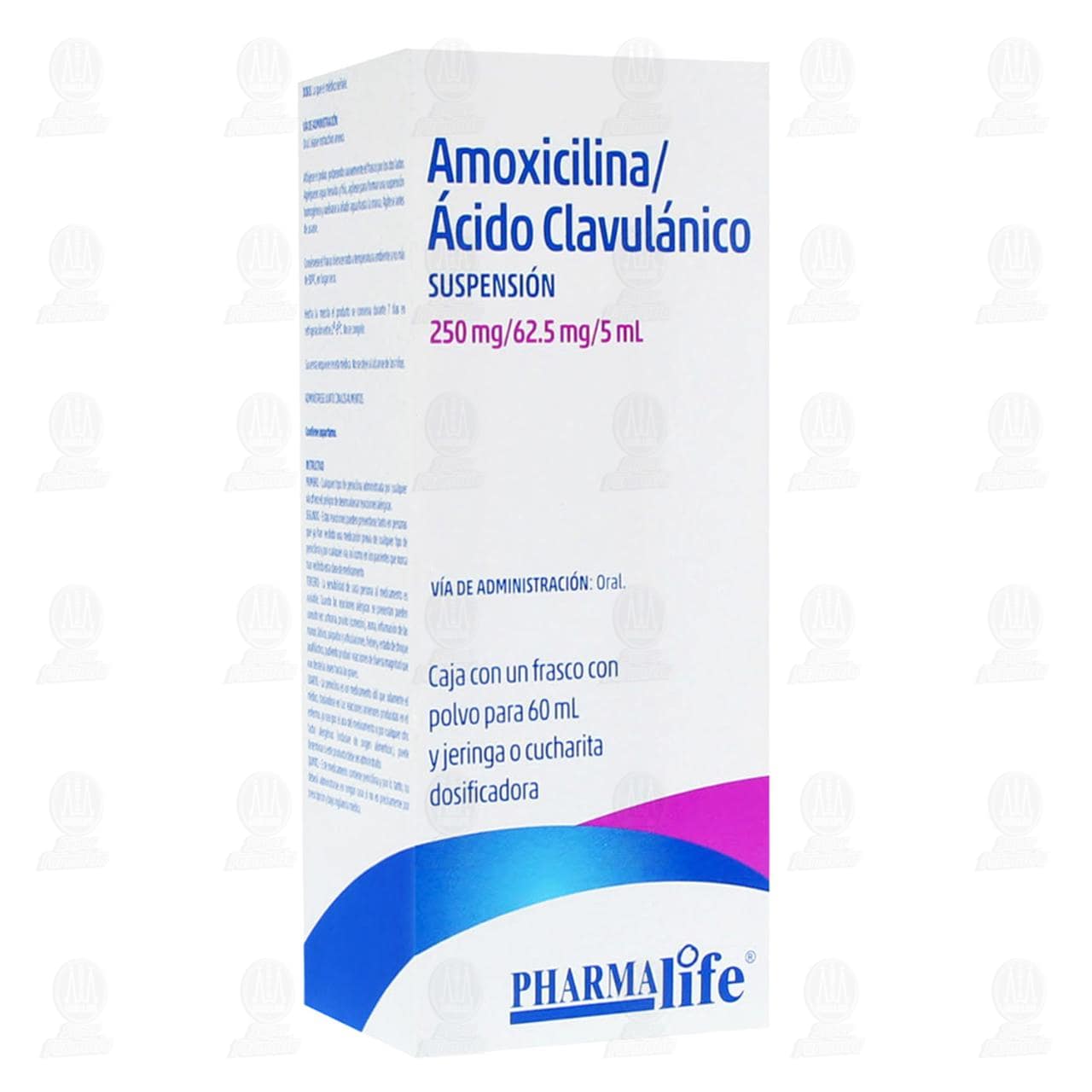 Amoxicilina/&Aacute;cido Clavul&aacute;nico 250mg/62.5mg/5ml, Suspensi&oacute;n 60 ml Pharmalife. image number 0