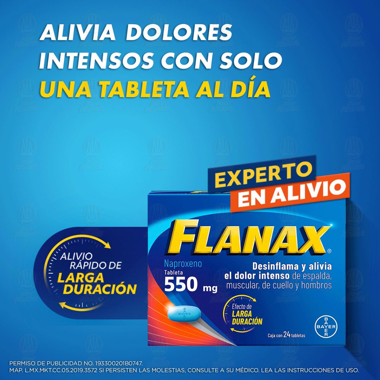 Flanax 550 mg Analg&eacute;sico, 24 Tabletas. image number 4