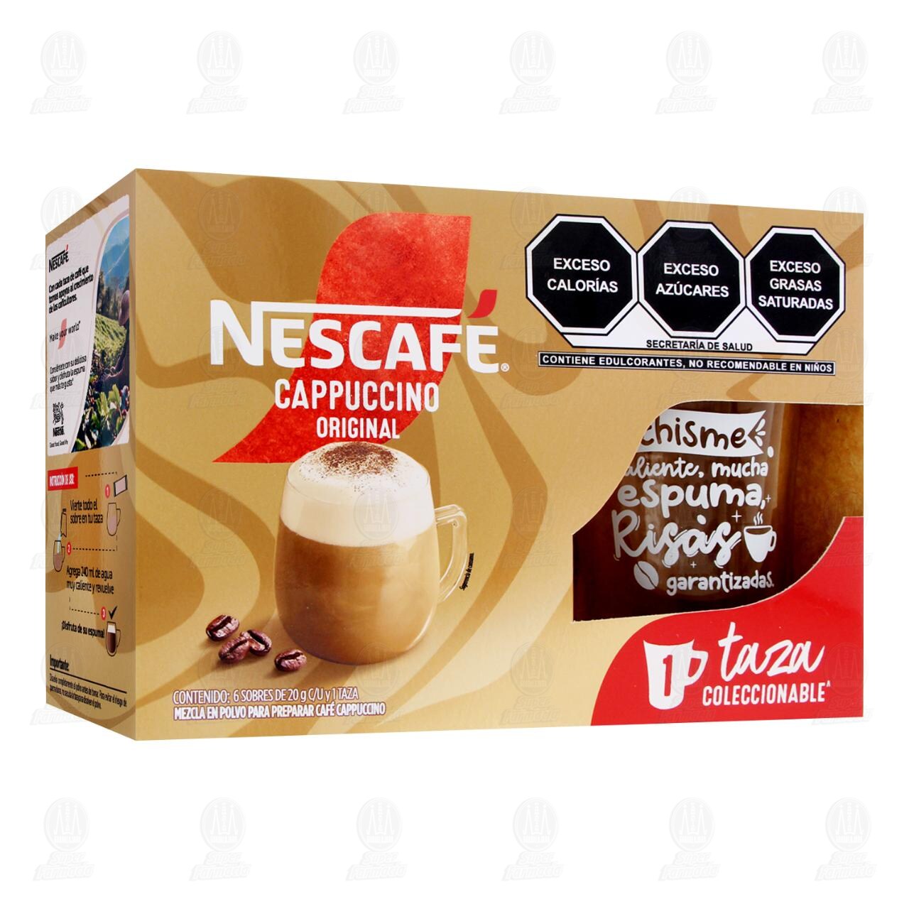 Pack Nescaf&eacute; Cappuccino Original 6 Sobres + 1 Taza Coleccionable, 2 pzas. image number 0