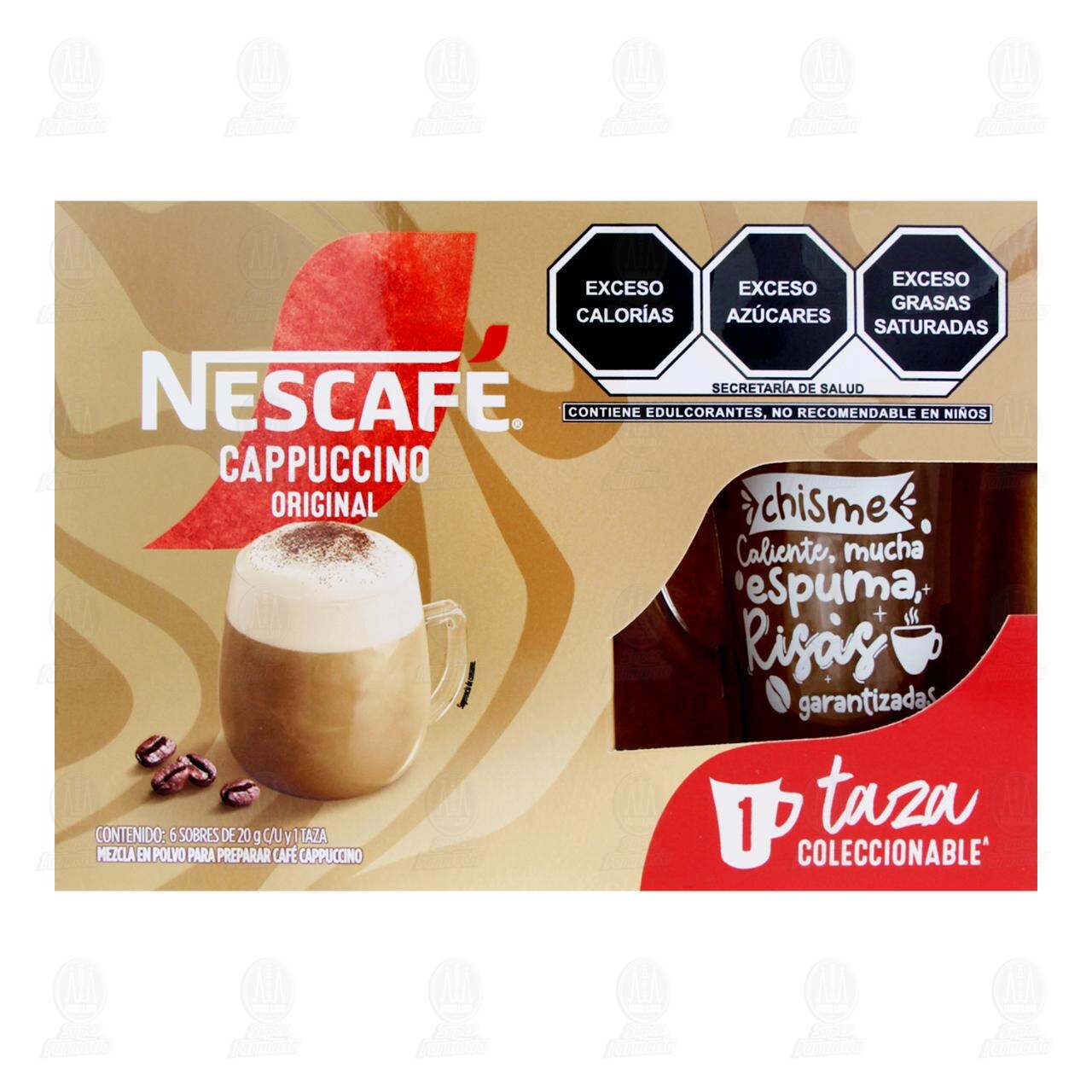 Pack Nescaf&eacute; Cappuccino Original 6 Sobres + 1 Taza Coleccionable, 2 pzas. image number 1