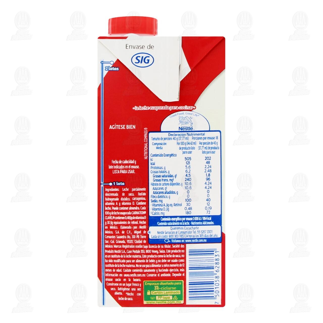 Leche Nestlé Carnation Clavel Evaporada, 720 gr. image number 2