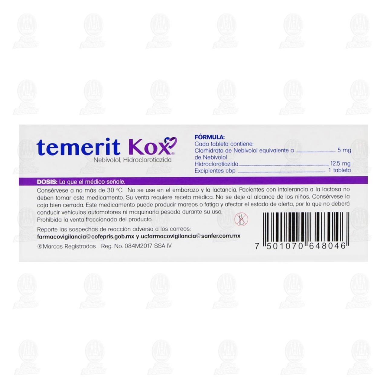 Temerit Kox 5mg/12.5mg, 14 Tabletas. image number 2