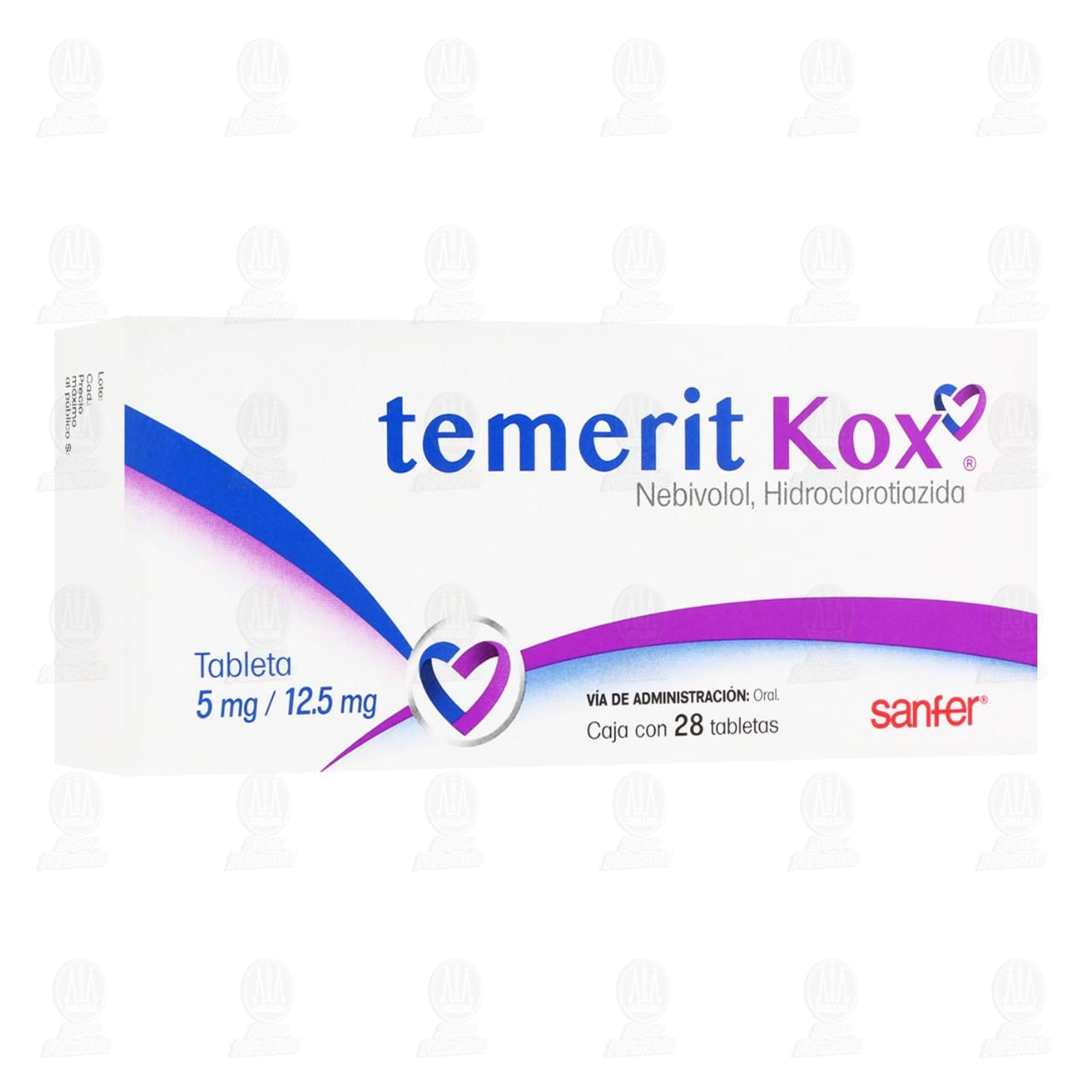 Imagen para Temerit Kox 5mg/12.5mg, 28 Tabletas.