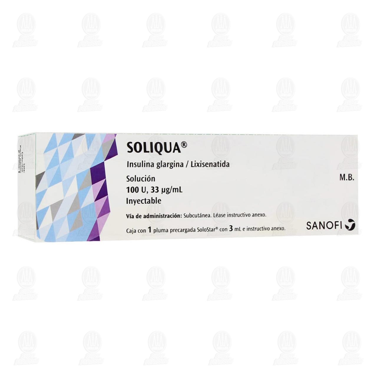 Soliqua 100U, 33mcg/ml Soluci&oacute;n Inyectable Pluma precargada, 3 ml. image number 0