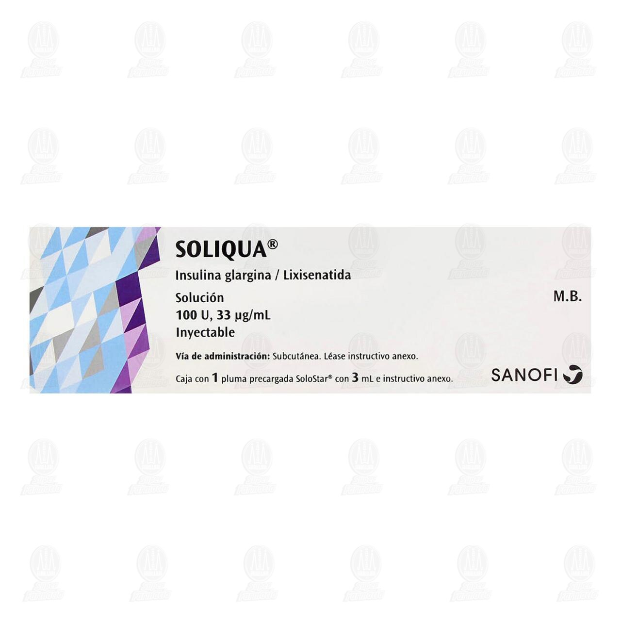 Soliqua 100U, 33mcg/ml Soluci&oacute;n Inyectable Pluma precargada, 3 ml. image number 1