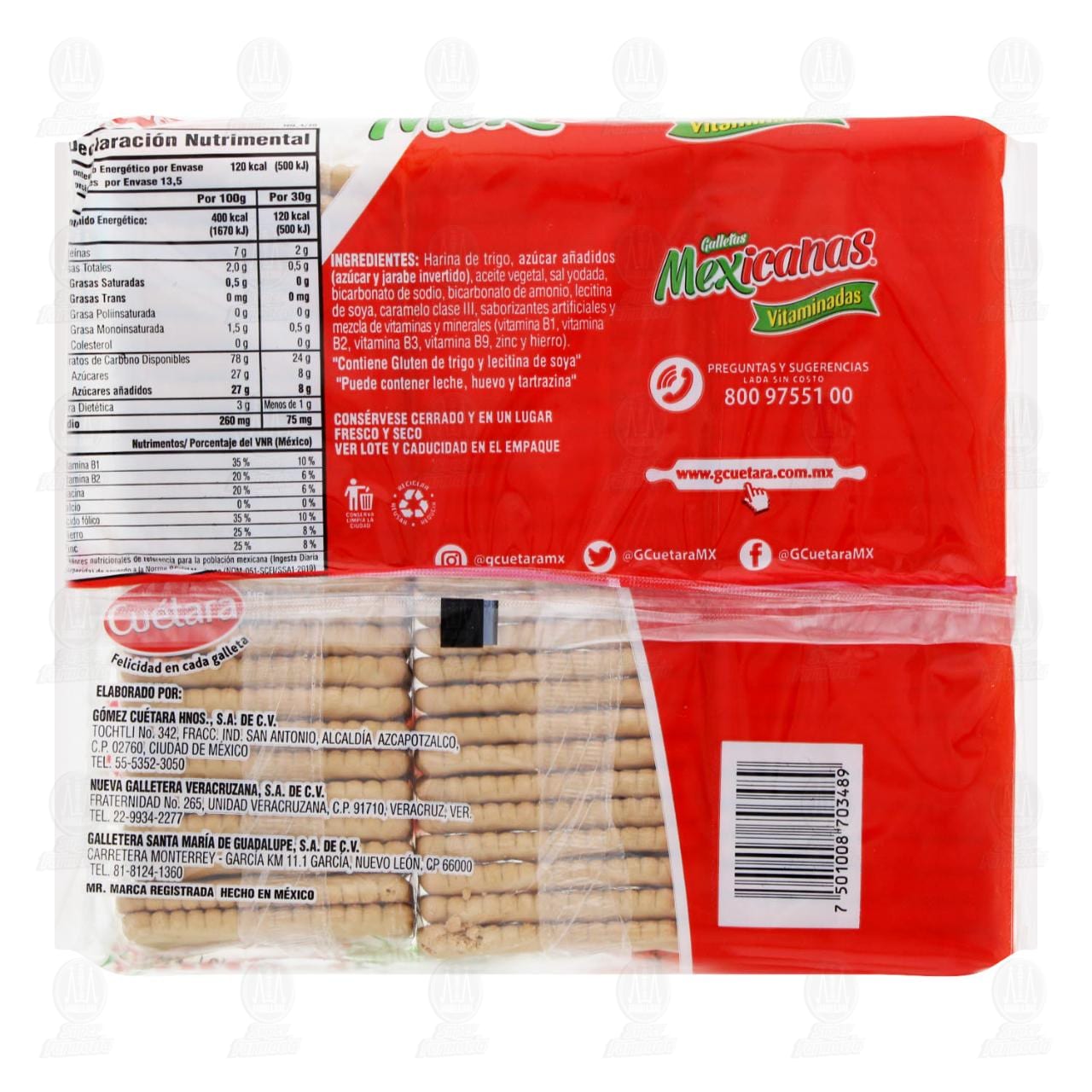 Galleta Cuétara Mexicanas, 405 gr. image number 1