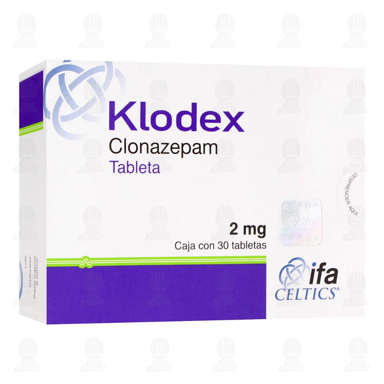 Klodex 2 mg, 30 Tabletas. image number 0