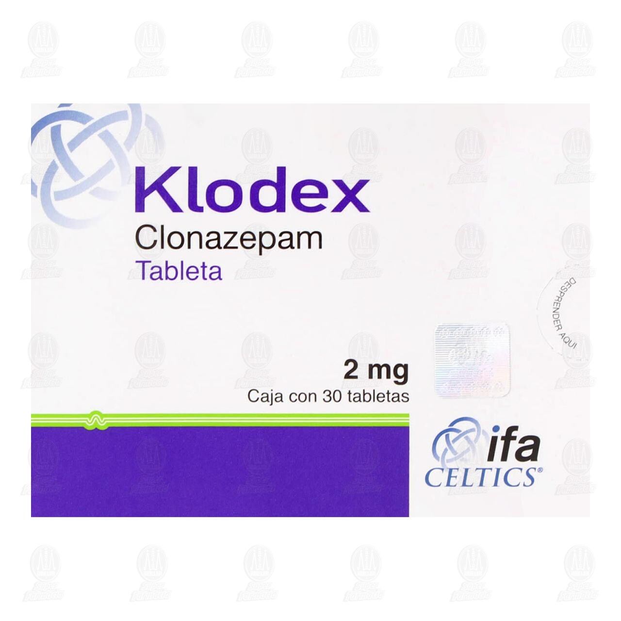 Klodex 2 mg, 30 Tabletas. image number 1