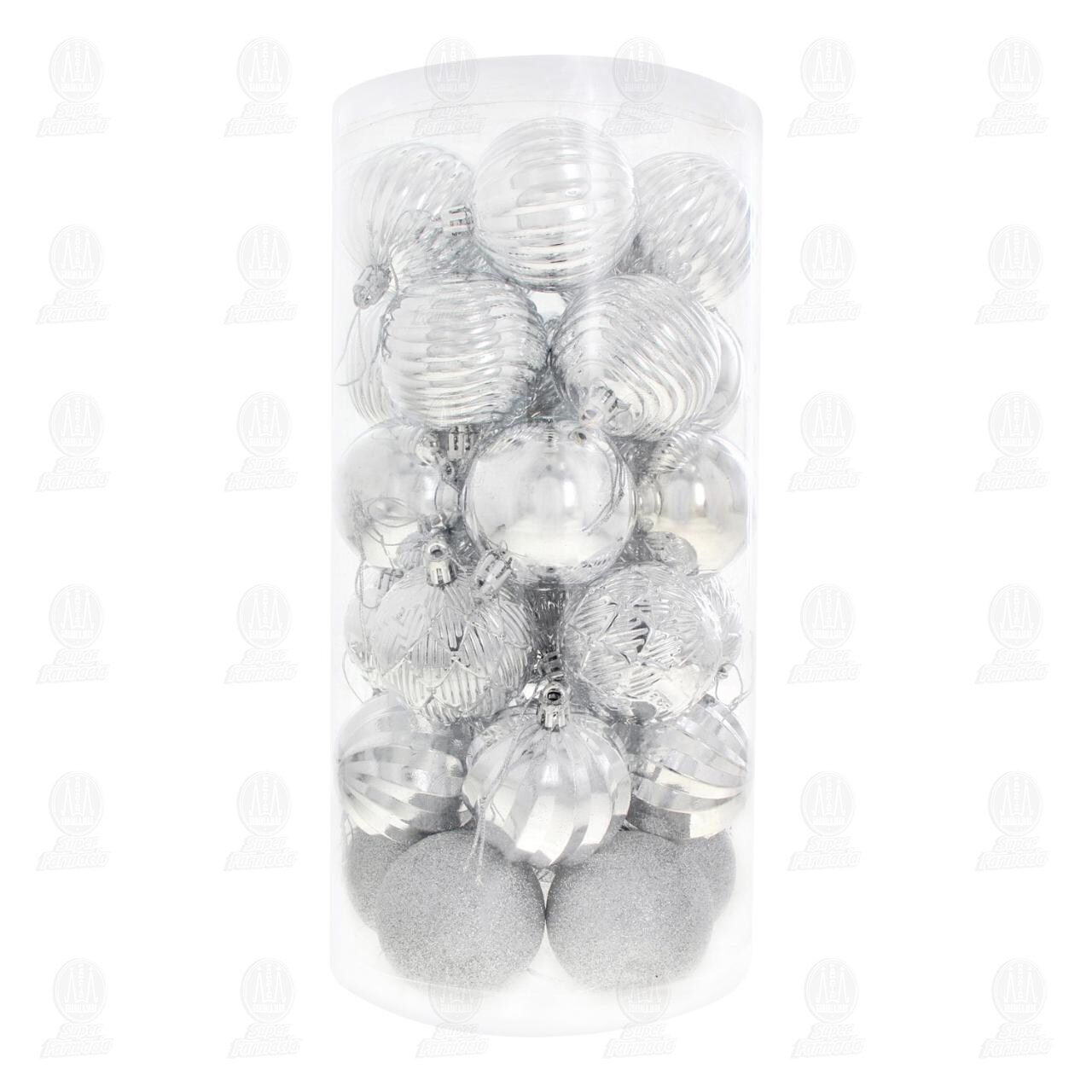 Esferas Navide&ntilde;as Bridgeco Color Plata, 30 pzas. image number 1