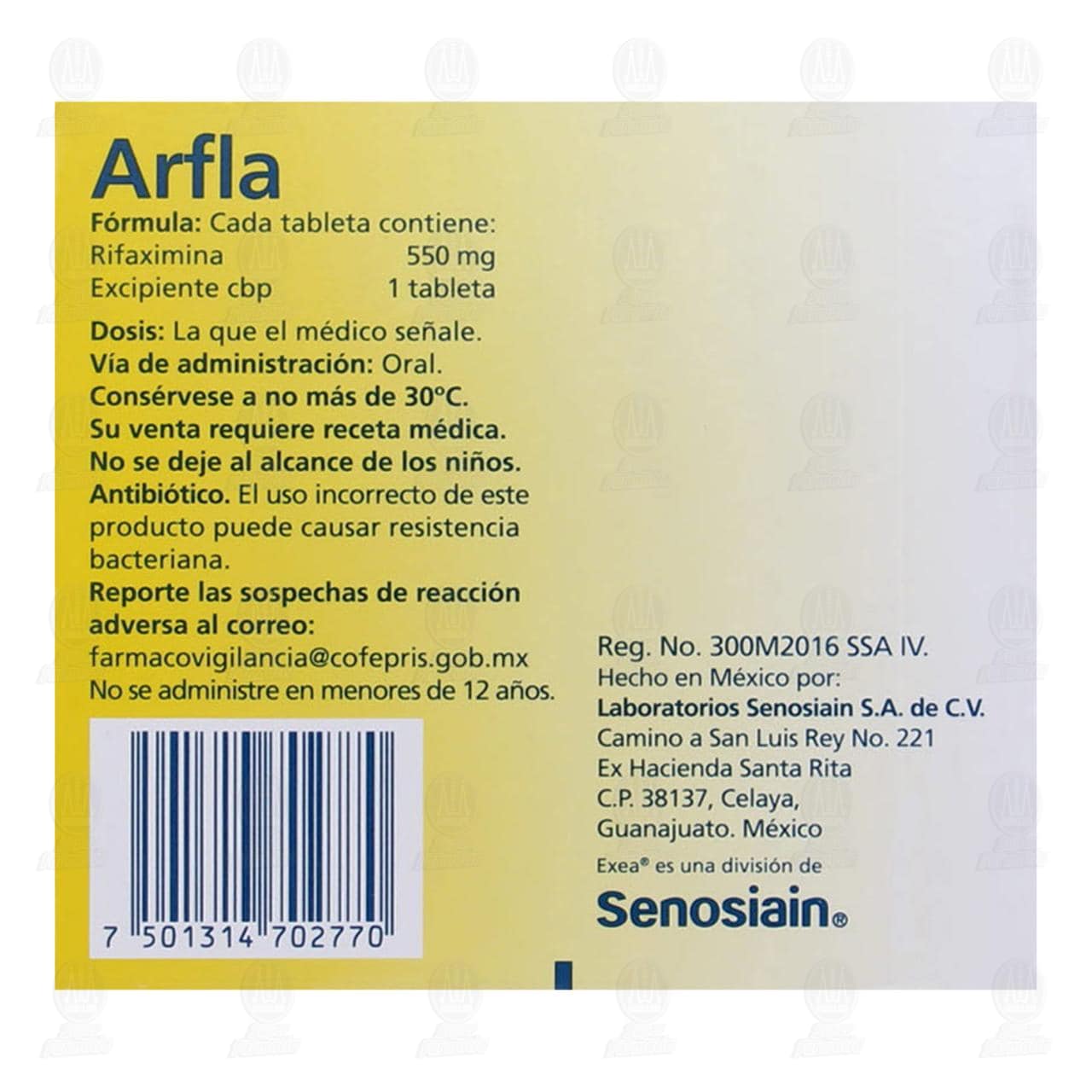 Arfla 550 mg, 15 Tabletas. image number 2