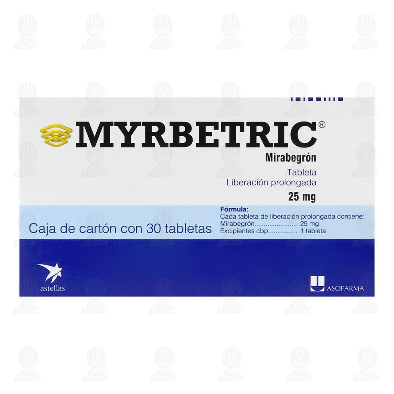 Myrbetric 25 mg, 30 Tabletas. image number 1