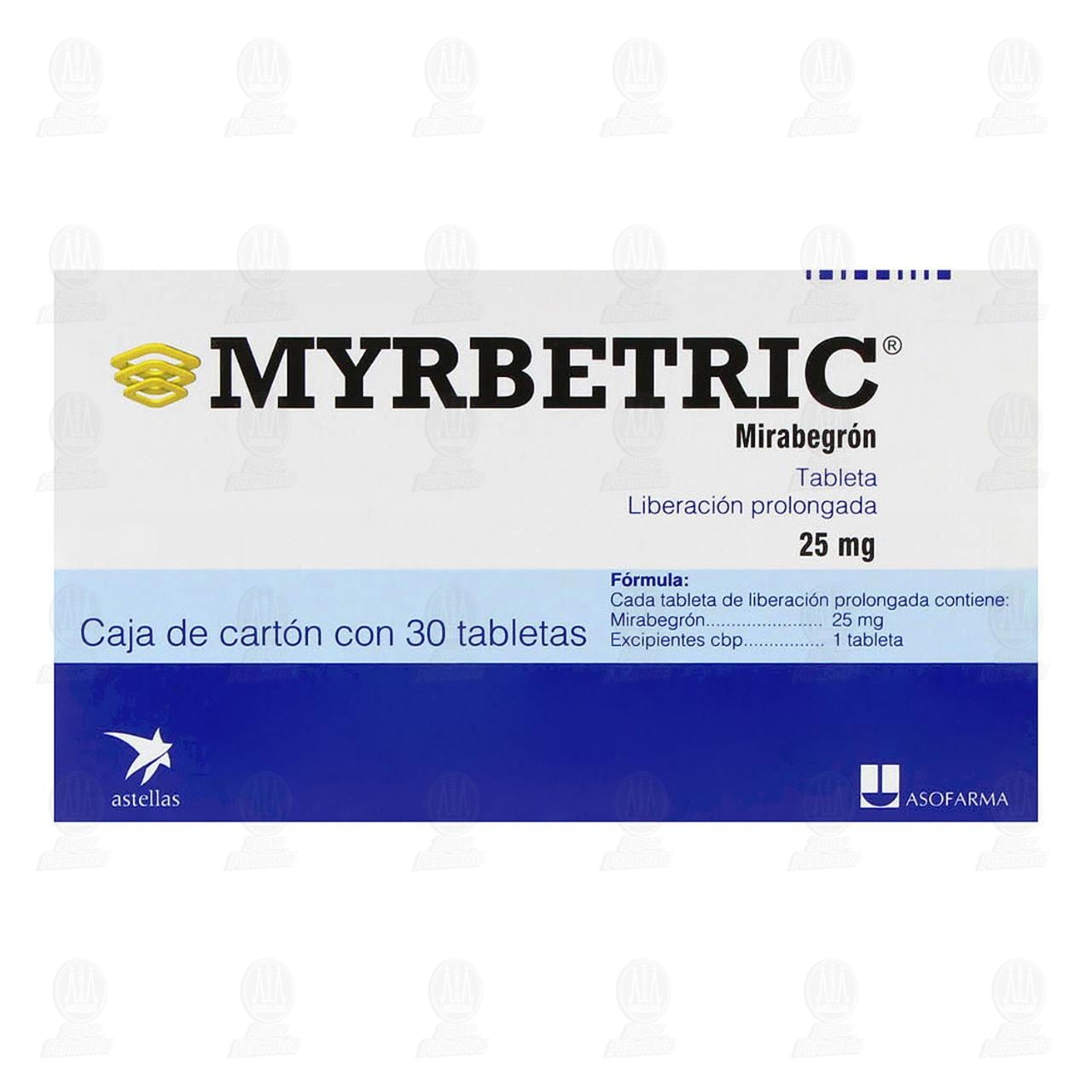 Myrbetric 25 mg, 30 Tabletas. image number 1