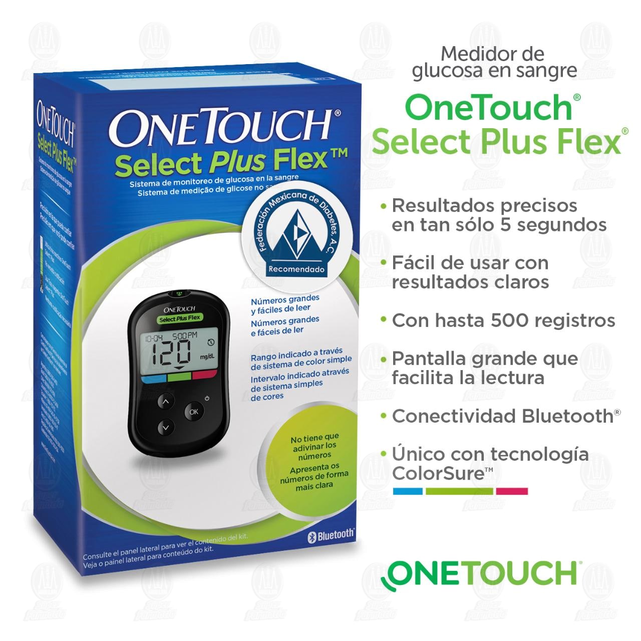 Detenerse Gran universo Extraer One Touch Select Plus Flex Sistema de Monitoreo de Glucosa, 1 pza.