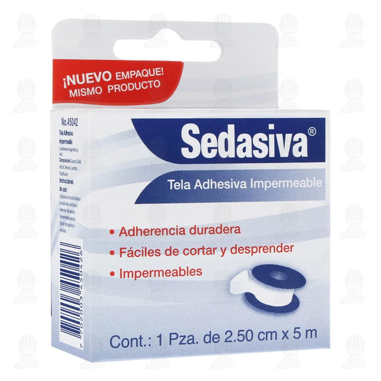 Sedasiva Tela Adhesiva Impermeable 2.5cm x 5m, 1 pz.