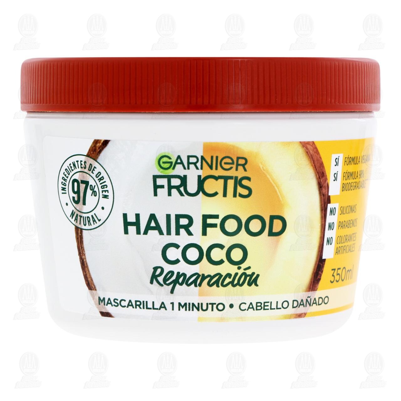 Mascarilla para el Cabello Garnier Fructis Hair Food Coco Reparación Cabello Dañado, 350 ml. image number 1