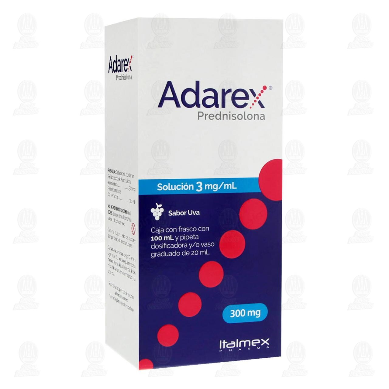 Adarex 3mg/ml Soluci&oacute;n Sabor Uva, 300 mg.