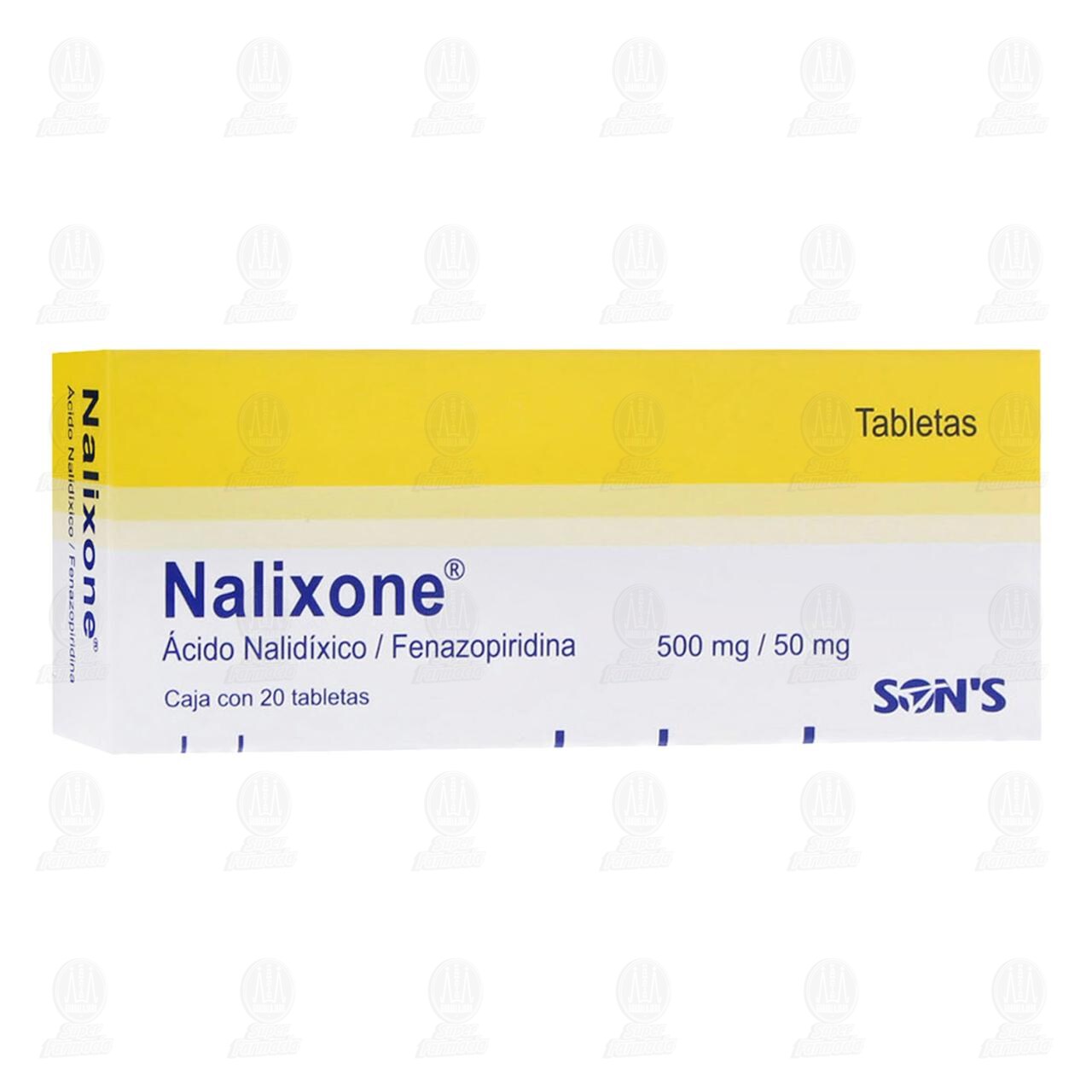 Nalixone 500mg/50mg, 20 Tabletas. image number 0