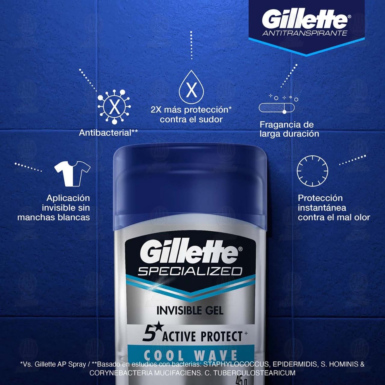 Antitranspirante Gillette Specialized Coll Wave en Gel, 45 gr. image number 2